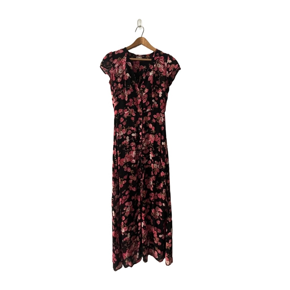 Floral Black and Pink Maxi Dress